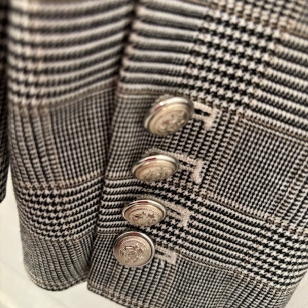 WHBM - Double Breasted Plaid Pattern Jacket - Picture 5 of 7